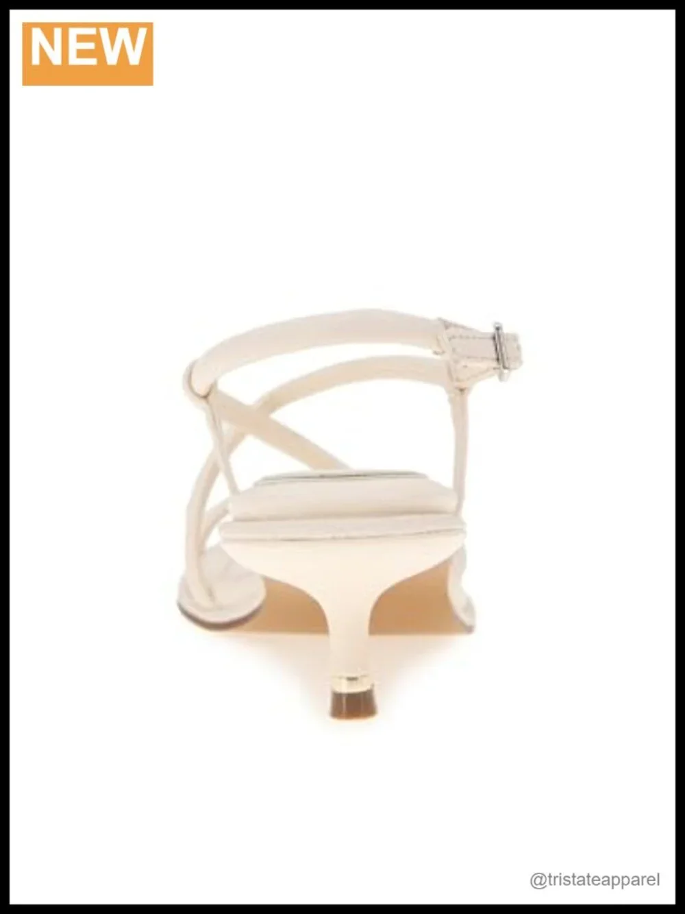 Kitten Heel Strappy Ankle Strap Heeled Sandals with Toe Ring Detail